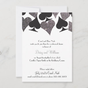 Invitación Destiny Vegas Rehearner Dinner Faux Silver Purpuri