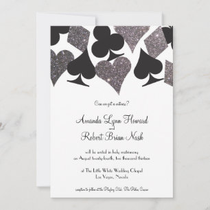 Invitación Destiny Vegas Wedding Invitan a un falso Purpurina