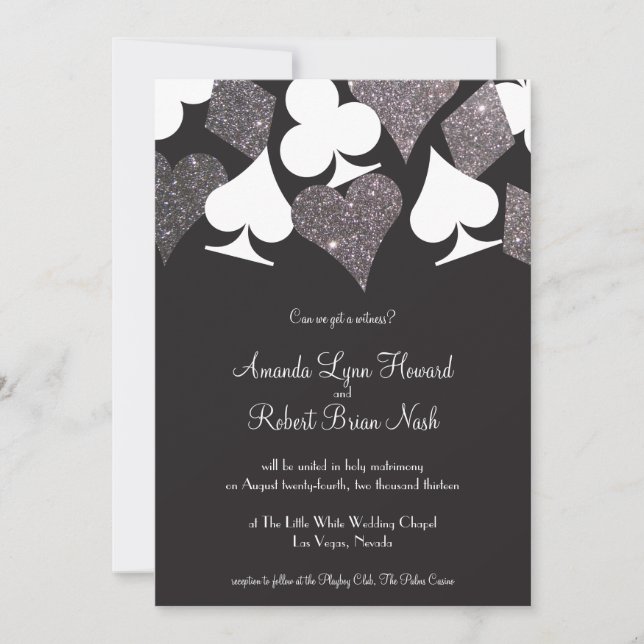 Invitación Destiny Vegas Wedding Invitan a un falso Purpurina (Anverso)