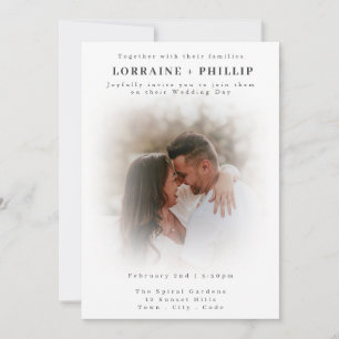 Invitación Desvanecimiento suave Romántico de foto completa b