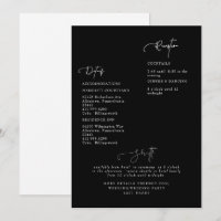 Invitación detallada de Boda negro