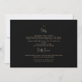 Invitación detallada de Boda negro y dorado