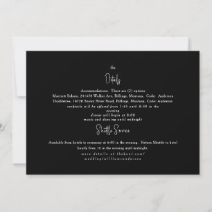 Invitación detallada de Bodas en blanco y negro
