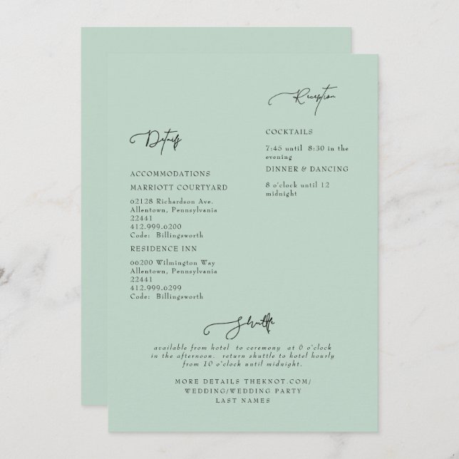Invitación detallada del Boda de sabios (Anverso / Reverso)