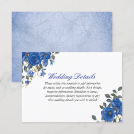 Invitación Detalle de boda de azul añil marino medianoche