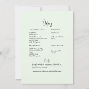 Invitación Detalle de Boda de Verde Claro Salvia