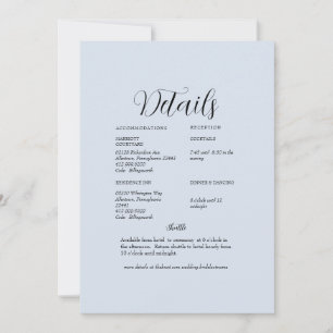Invitación Detalle de Boda Dusty Blue