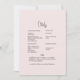 Invitación Detalle de boda floral con rubor ligero en la part