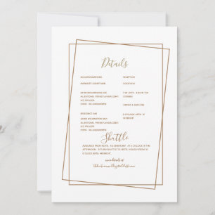 Invitación Detalle de Boda Formal Texto Dorado