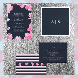 Invitación Detalle de Bodas de marina y rosa