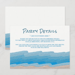 Invitación Detalle de la fiesta de cumpleaños de Ocean Beach