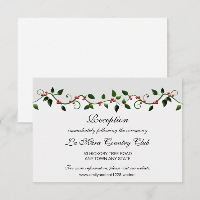Invitación Detalle de la recepción de la Boda Roja de Inviern (Anverso / Reverso)
