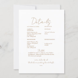 Invitación Detalle del Boda de texto dorado de Pampas