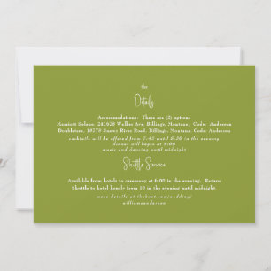 Invitación Detalle del Boda verde
