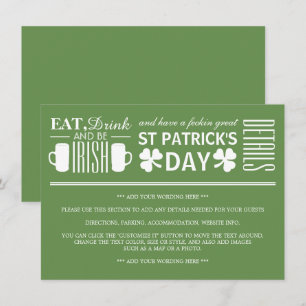 Invitación Detalle del Día de San Patricio irlandés de trébol