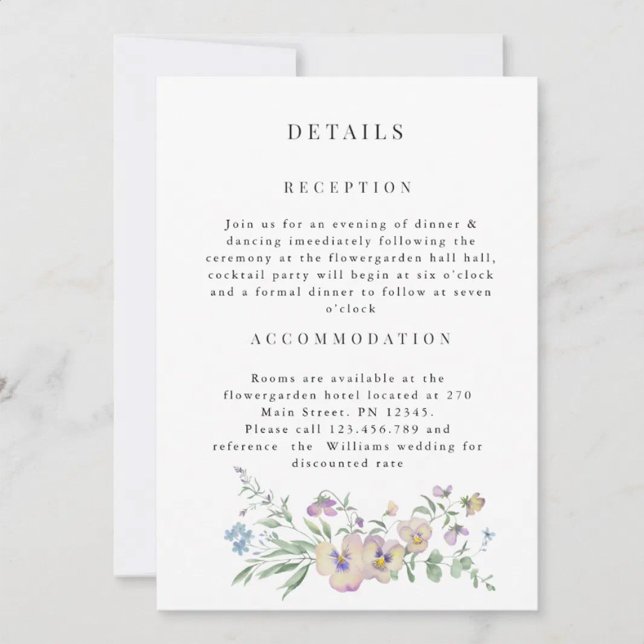 Invitación Detalle floral de boda con eucalipto viola Invitac (Subido por el creador)