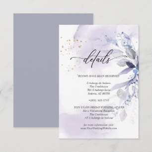 Invitación Detalles 2 Follaje de Acuarela Violeta Elegante