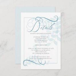 Invitación DETALLES | Acentos azules Verde azulados Hojas azu