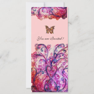 Invitación DETALLES CAPRICHOSOS rojo brillante rosa púrpura