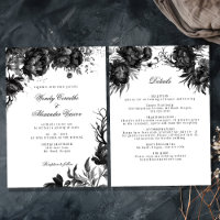 Detalles clásicos del Boda blanco gótico y