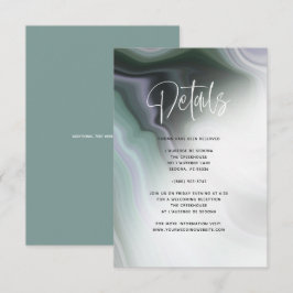 Invitación Detalles de Ágata Verde Jade Polvoriento Violeta