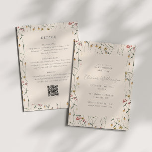 Invitación Detalles de Baby Shower Boho Wildflowers Todo en U
