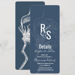Invitación Detalles de Boda Arte de Línea de Plantas de Algod
