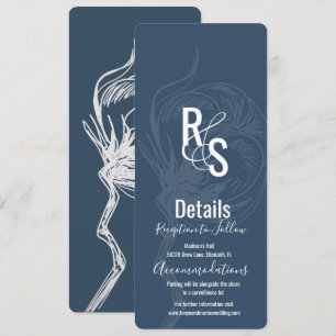 Invitación Detalles de Boda Arte de Línea de Plantas de Algod