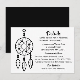 Invitación Detalles de Boda Boho Cazador de Sueños Tribal Neg