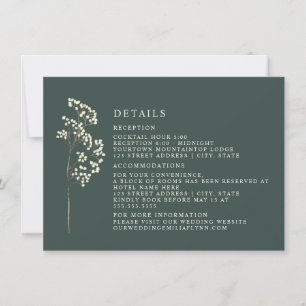 Invitación Detalles de boda botánica de Gypsophila Esmeralda