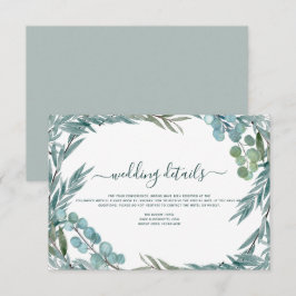 Invitación Detalles de Boda con Acuarela de Vegetación de Euc