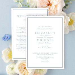 Invitación Detalles de boda con elegante escritura clásica en