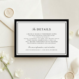 Invitación Detalles de boda con marco de borde clásico elegan