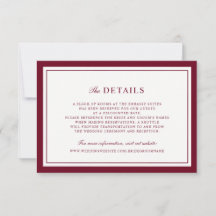 Detalles de boda con marco de borde de burgundy ro