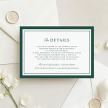 Detalles de Boda con Marco de Borde Verde Cazador