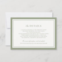 Detalles de Boda con Marco de Borde Verde Sabio El