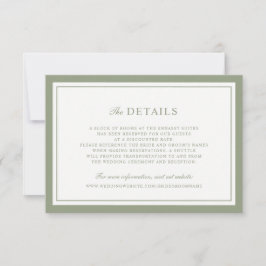 Invitación Detalles de Boda con Marco de Borde Verde Sabio El