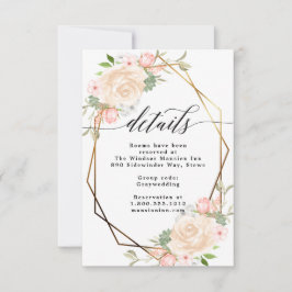 Invitación Detalles de boda con marco geométrico de acuarela 