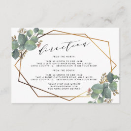 Invitación Detalles de boda con marco geométrico de eucalipto