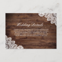 Detalles de Boda de Encaje de Madera Rústica Vinta