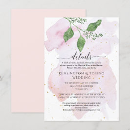 Invitación Detalles de boda de eucalipto modernos y sencillos