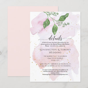 Invitación Detalles de boda de eucalipto modernos y sencillos