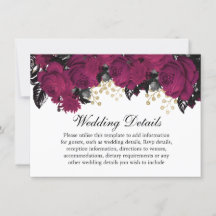 Detalles de boda de flores de Marsala dorado y bay