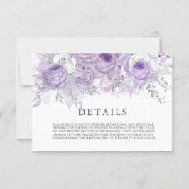 Invitación Detalles de Boda de Flores de Purpura Elegantes co