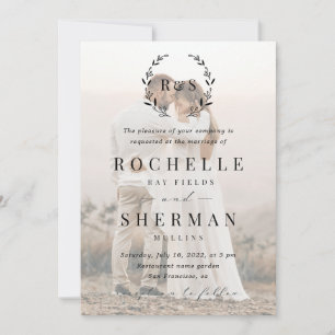 Invitación Detalles de Boda de Laurel con Foto de Marfil Romá