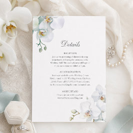 Invitación Detalles de Boda de Orquídeas Blancas Elegantes Mo