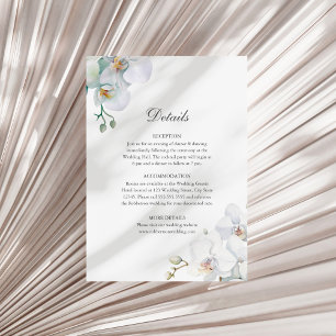 Invitación Detalles de Boda de Orquídeas Blancas Elegantes Mo