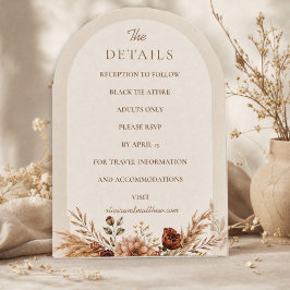 Invitación Detalles de Boda de Otoño Floral Boho para Enamora