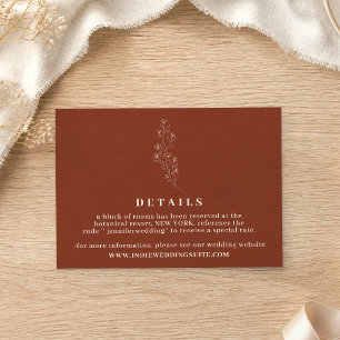 Invitación Detalles de boda de terracota con flores diseño si