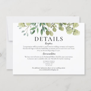 Invitación Detalles de boda elegantes con greenery en acuarel